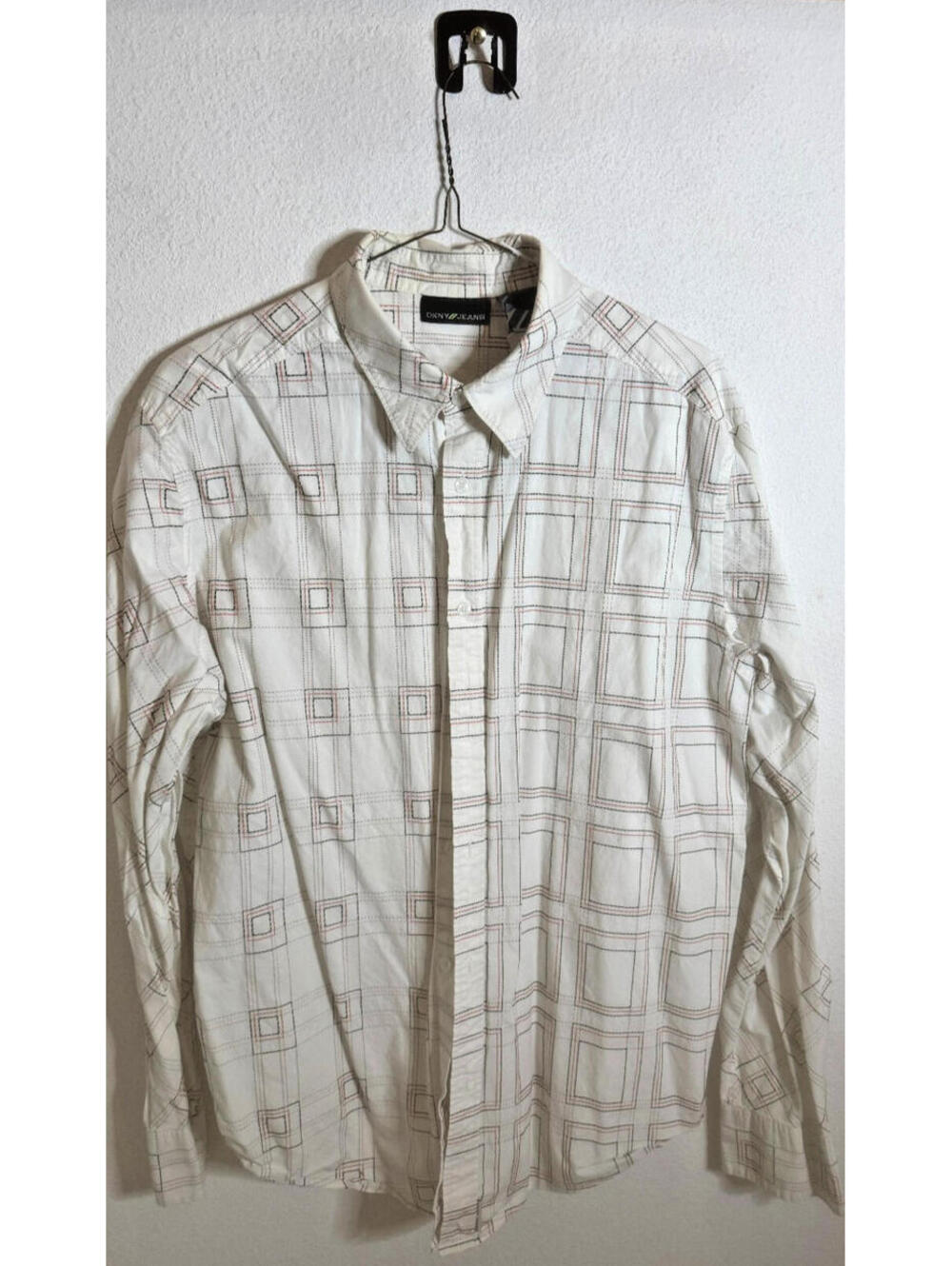 Men's Long Sleeve DKNY Geometric Vintage Retro Vibes Shirt
